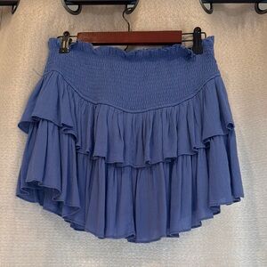 Blue Ruffled Women's Skirt